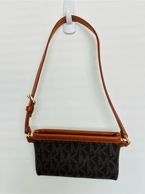 Michael Kors MK Signature Logo Belt Bag Pouch Fanny Pack Brown